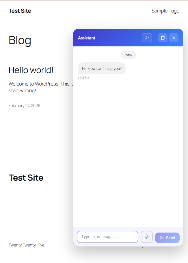 Docurest AI chat widget on a WordPress site